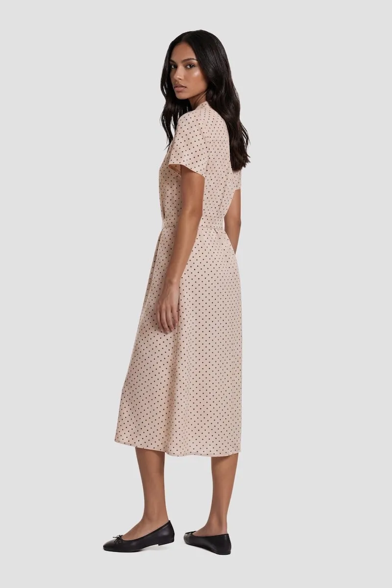 Short Sleeve Tie-Up Midi Dress - Blush sold by Fairweather product image thumbnail 2