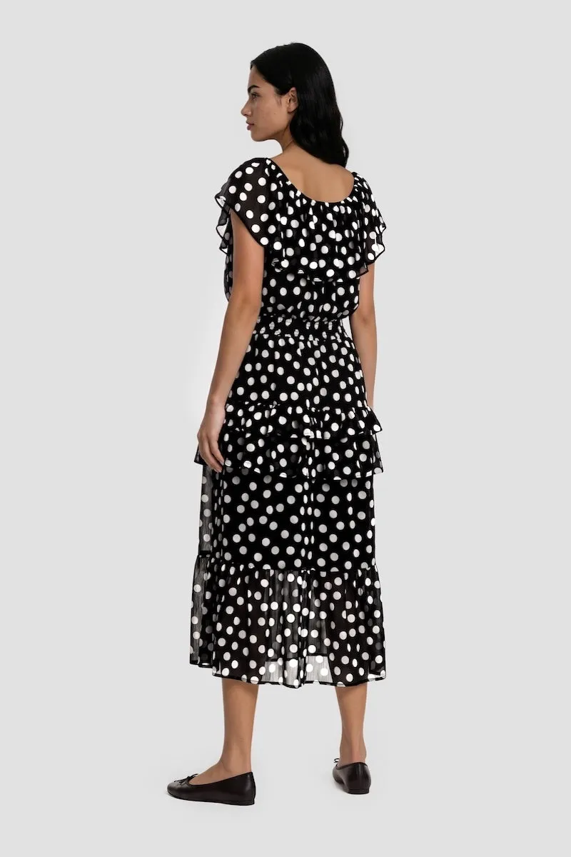 Short Sleeve Ruffle Dress - Black sold by Fairweather product image thumbnail 2