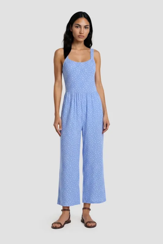 Scoop Neck Sleeveless Jumpsuit - Blue made by Fairweather