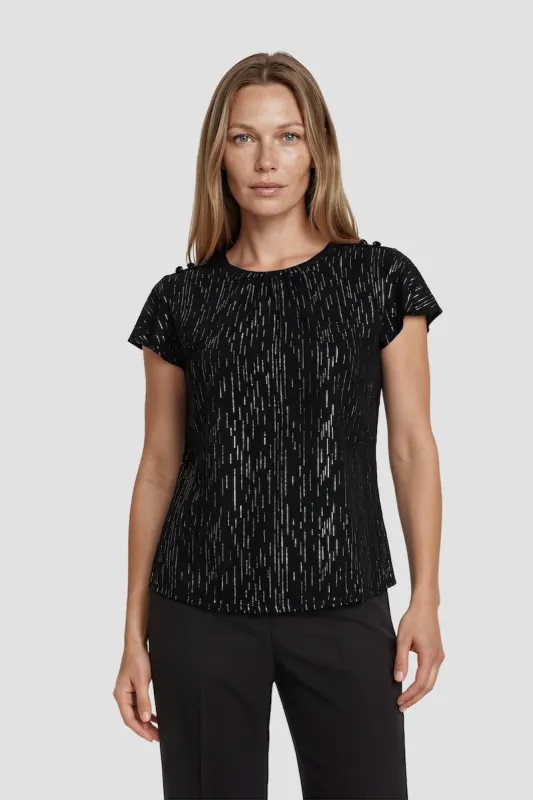 Short Sleeve Round Neck Top - White made by Fairweather