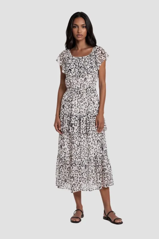 Short Sleeve Ruffle Dress - Black made by Fairweather