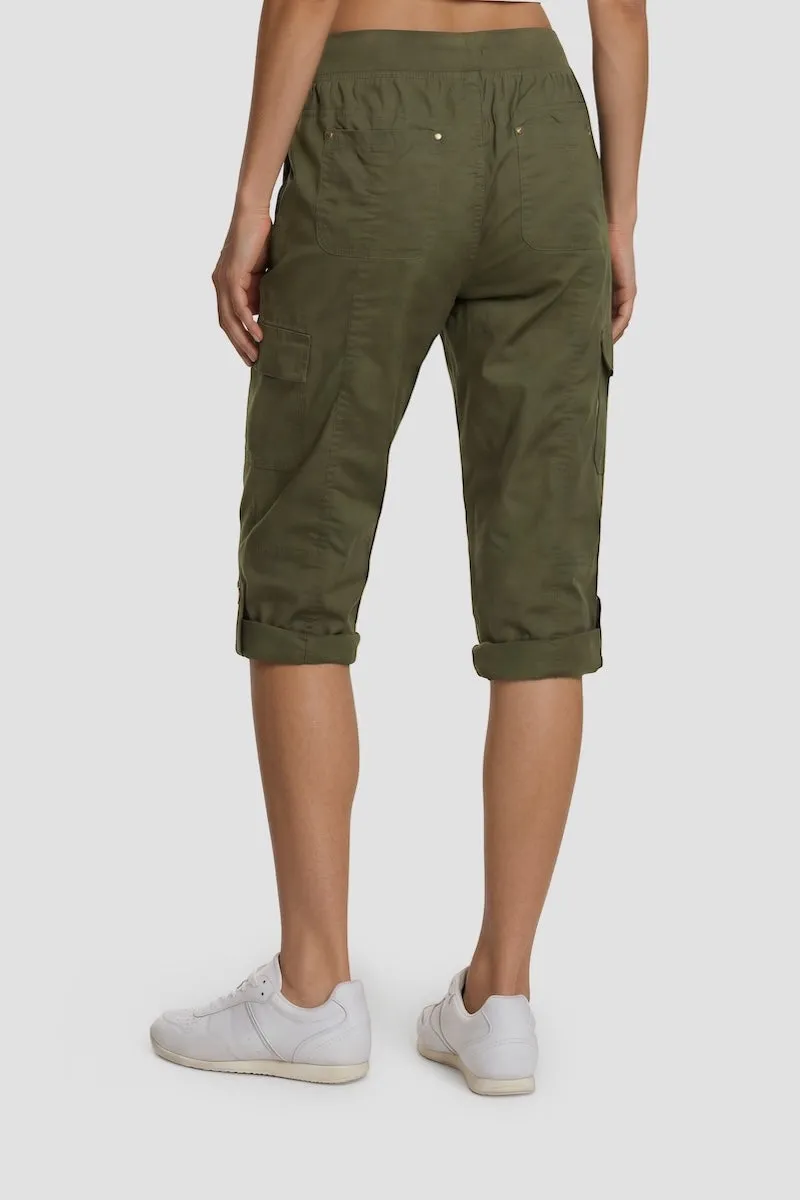 Tie-Up Capri Pant With Cuffed Hems - Olive sold by Fairweather product image thumbnail 2