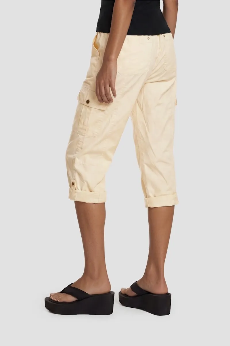 Tie-Up Capri Pant With Cuffed Hems - Beige sold by Fairweather product image thumbnail 2