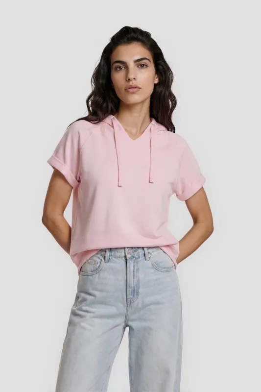 Short Sleeve Hoodie - Pink made by Fairweather