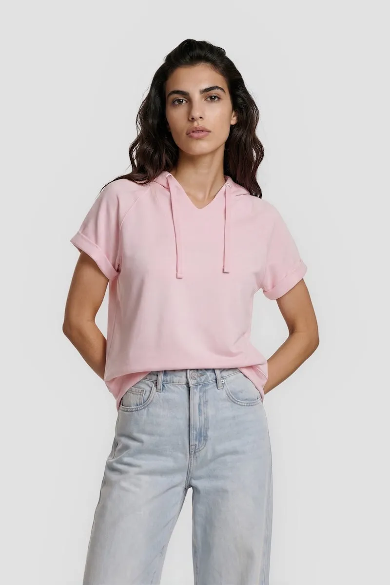 Short Sleeve Hoodie - Pink sold by Fairweather