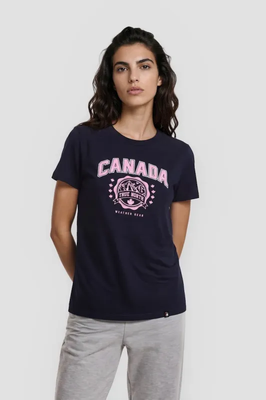Short Sleeve Printed Tee - Navy made by Fairweather