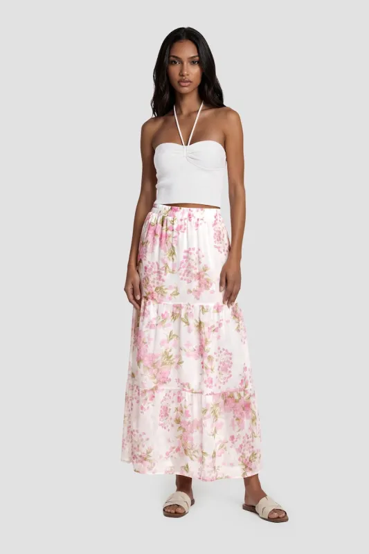 Printed Maxi Skirt - Blush made by Fairweather
