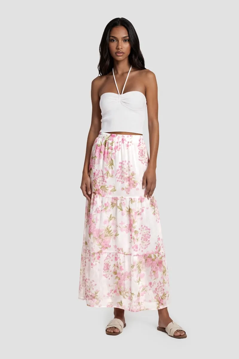 Printed Maxi Skirt - Blush sold by Fairweather