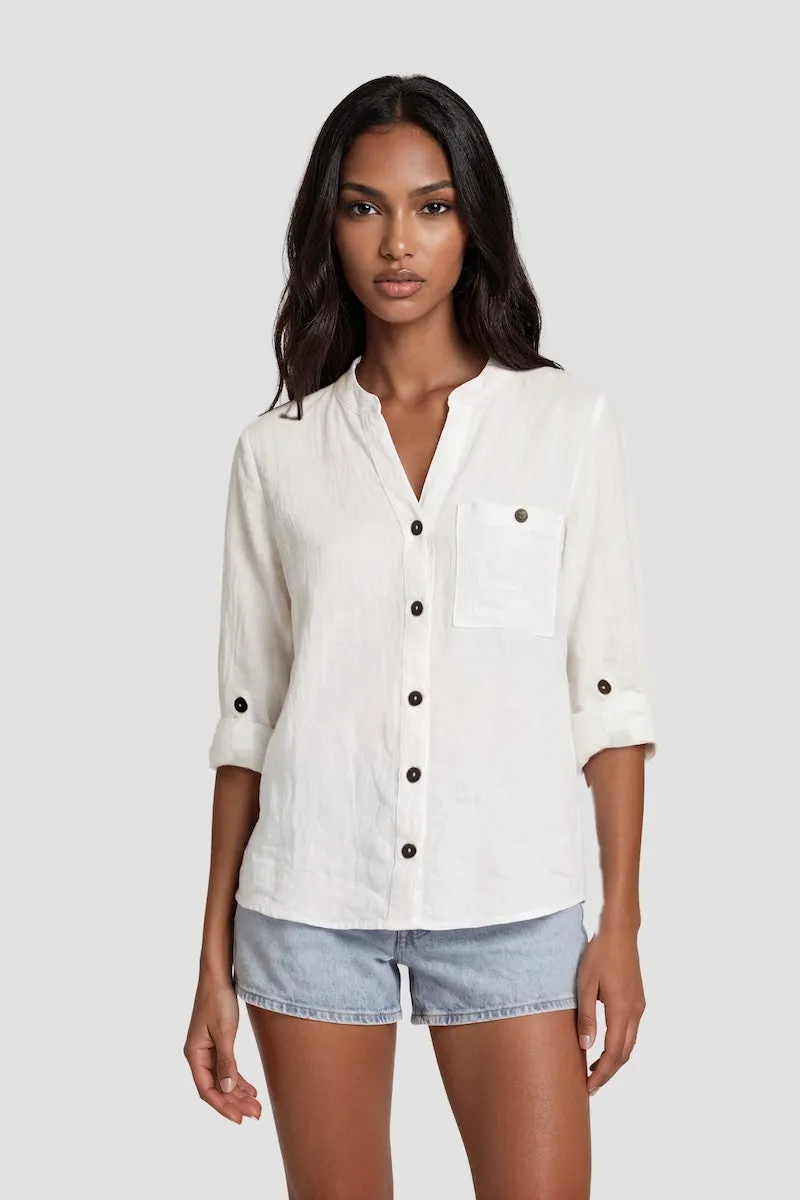 Long Sleeve Button Down Shirt - White sold by Fairweather