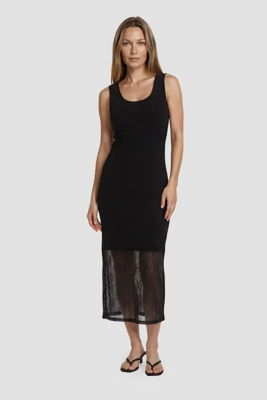 Sleeveless Midi Dress - Black made by Fairweather