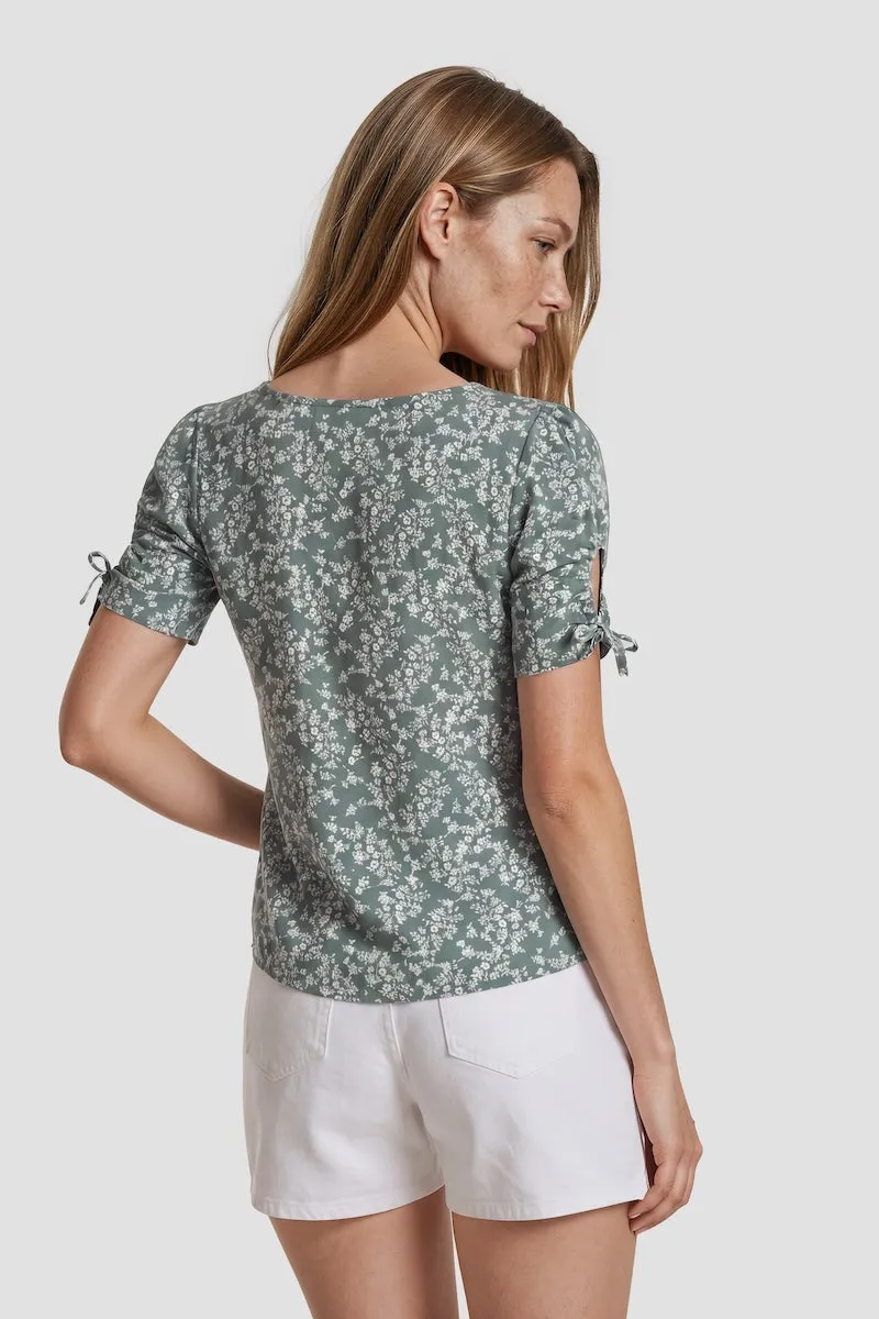 Tie Sleeve Square Neck Top - Mint sold by Fairweather product image thumbnail 2