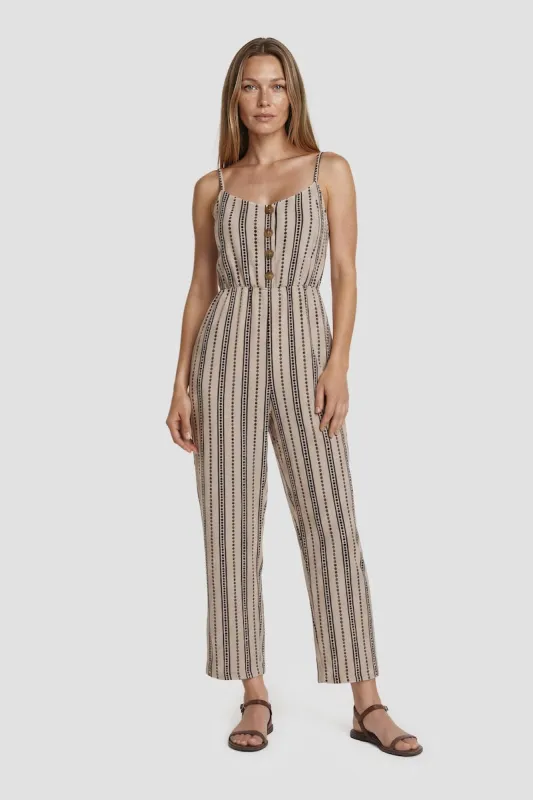 Sleeveless Jumpsuit With Buttons - Brown made by Fairweather