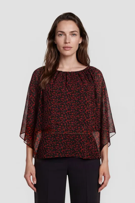 Boat Neck Flutter Shirt - Red made by Costa Blanca