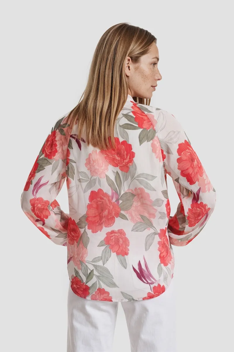 Long Sleeve Flower Print Tie Shirt - Multi sold by Fairweather product image thumbnail 2