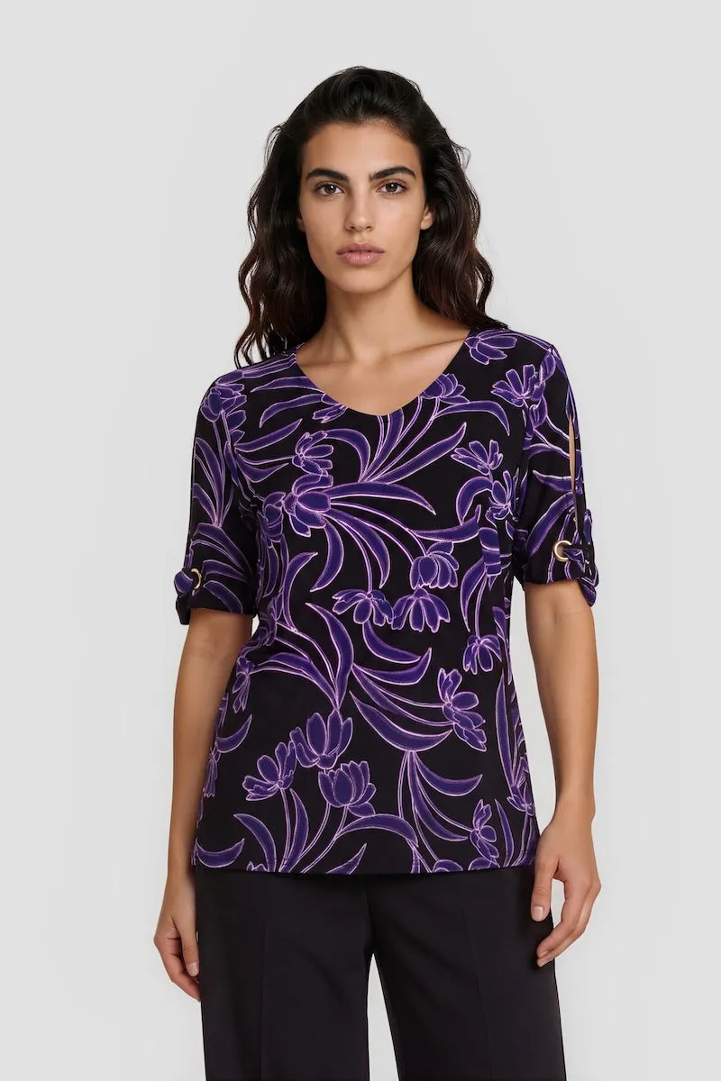 Tie Sleeves V-Neck Shirt - Purple sold by Fairweather