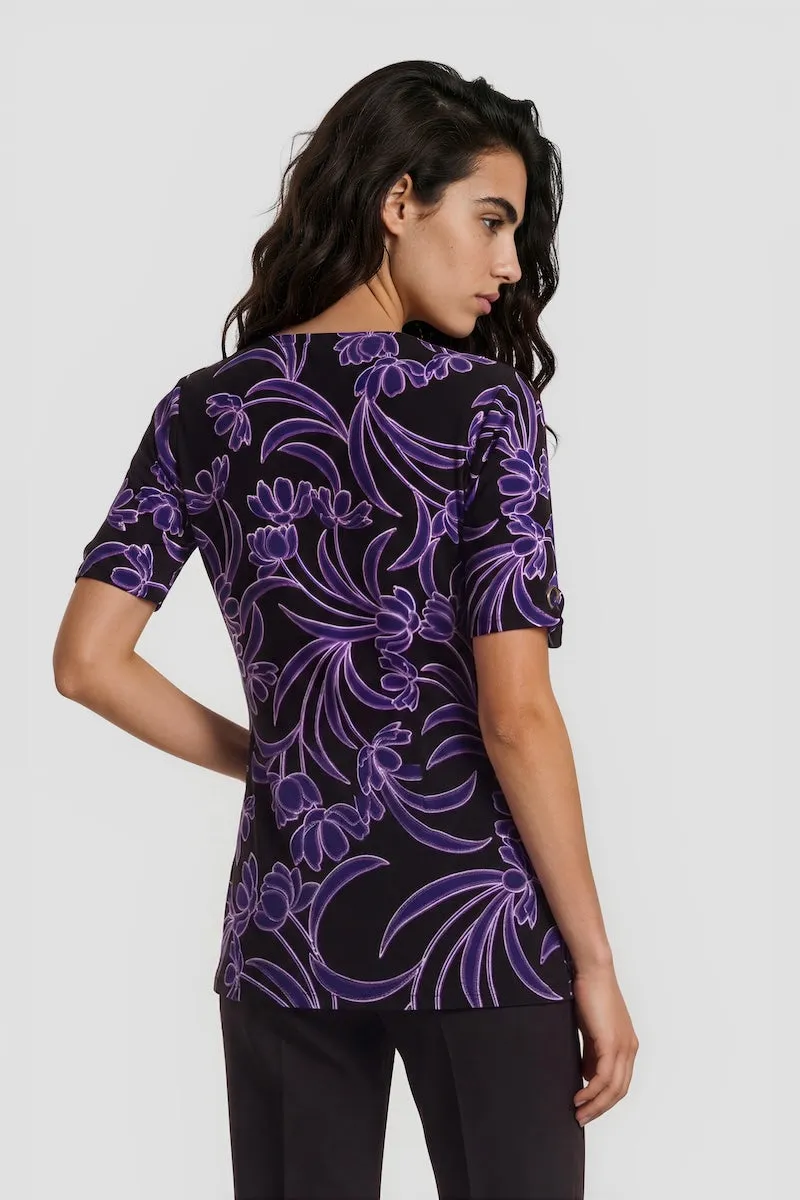 Tie Sleeves V-Neck Shirt - Purple sold by Fairweather product image thumbnail 2