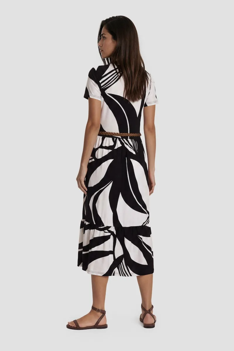 Short Sleeve Midi Dress with Belt - White sold by Fairweather product image thumbnail 2
