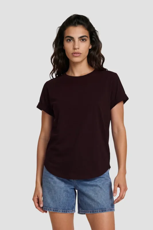 Short Sleeve Round Neck Shirt - Burgundy made by Fairweather