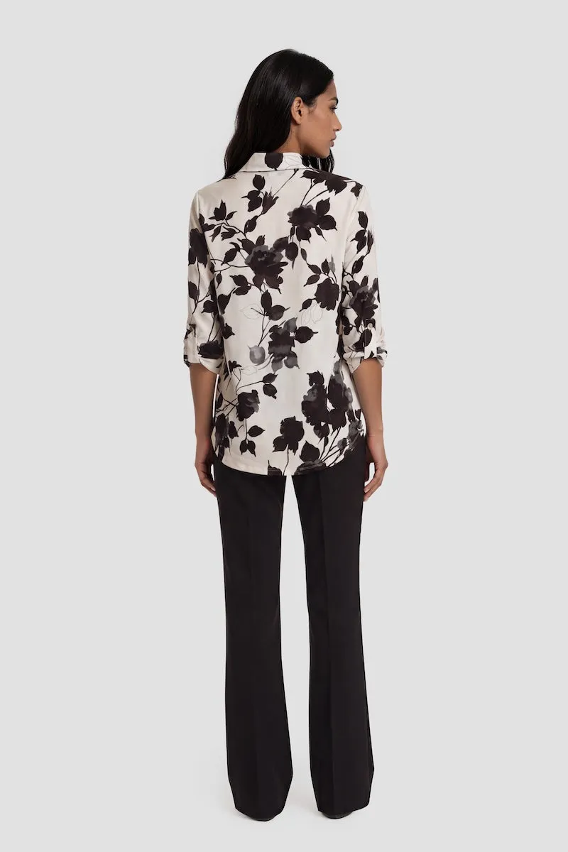 Flower Print Zip-Up Shirt - White sold by Fairweather product image thumbnail 2