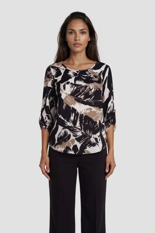 Boat Neck Printed Shirt - Multi made by Fairweather