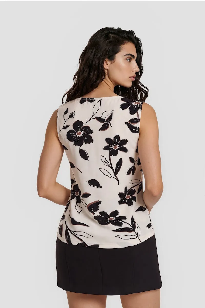 Flower Print Sleeveless Top - White sold by Fairweather product image thumbnail 2
