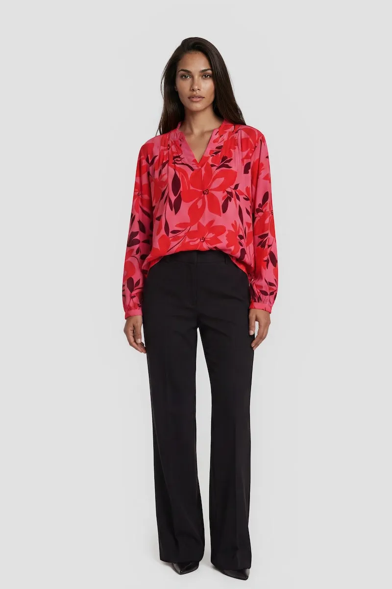 Long Sleeve V-Neck Shirt - Red sold by Fairweather