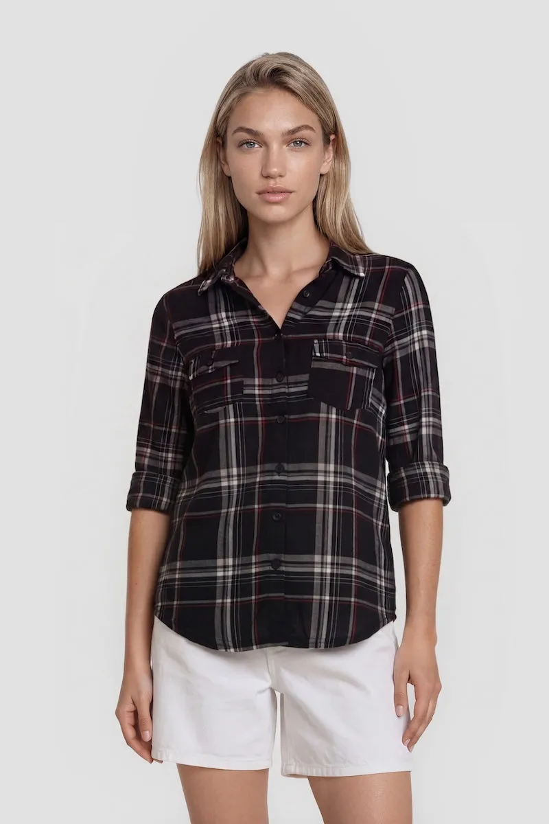 Plaid Button Up Shirt - Black sold by Fairweather