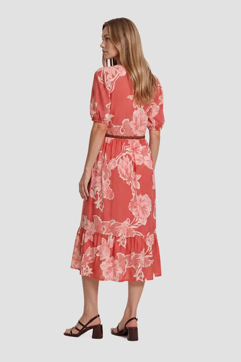 Square Neck Flower Print Midi Dress - Blush sold by Fairweather product image thumbnail 2
