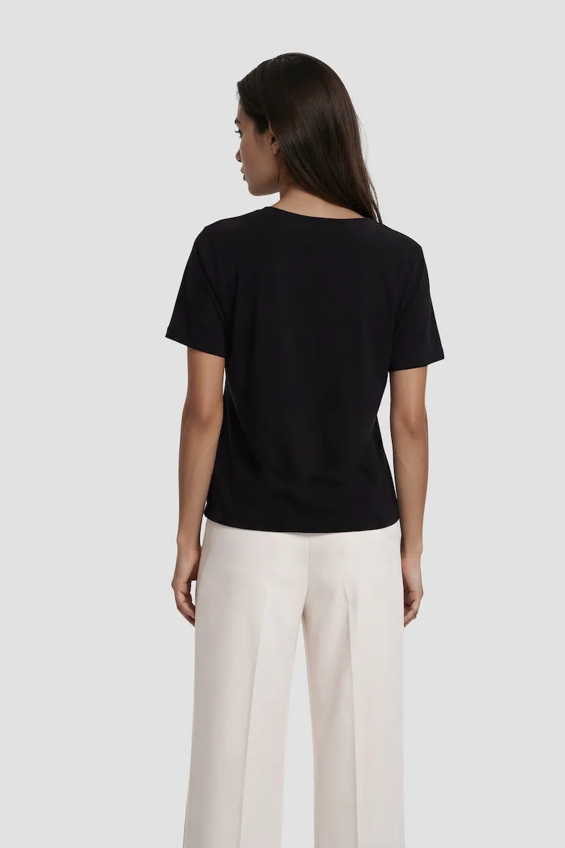 Short Sleeve Button Down V-Neck Shirt - Black sold by Fairweather product image thumbnail 2