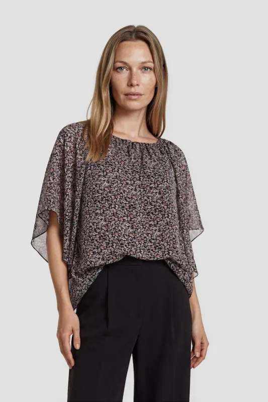 Boat Neck Flutter Shirt - Multi made by Costa Blanca