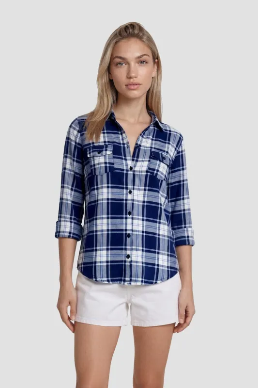 Plaid Button Up Shirt - Blue made by Fairweather