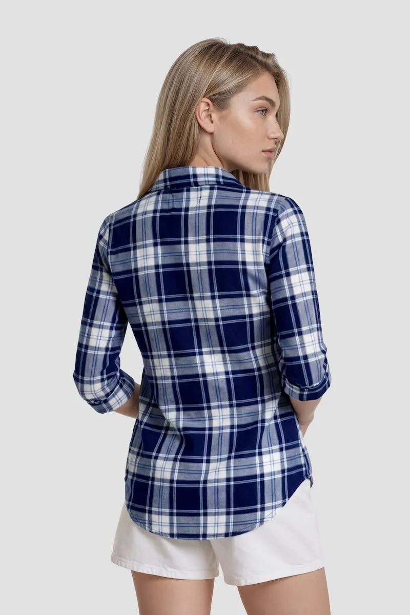 Plaid Button Up Shirt - Blue sold by Fairweather product image thumbnail 2
