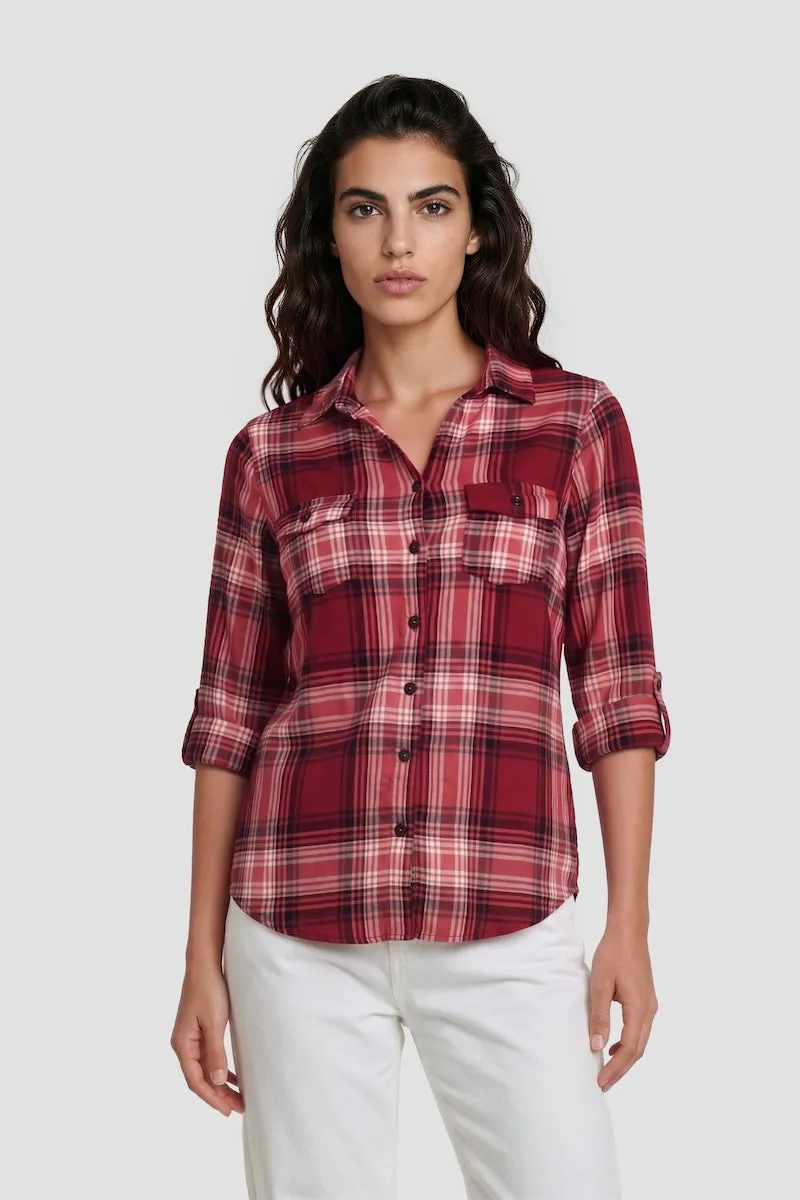 Plaid Button Up Shirt - Red sold by Fairweather
