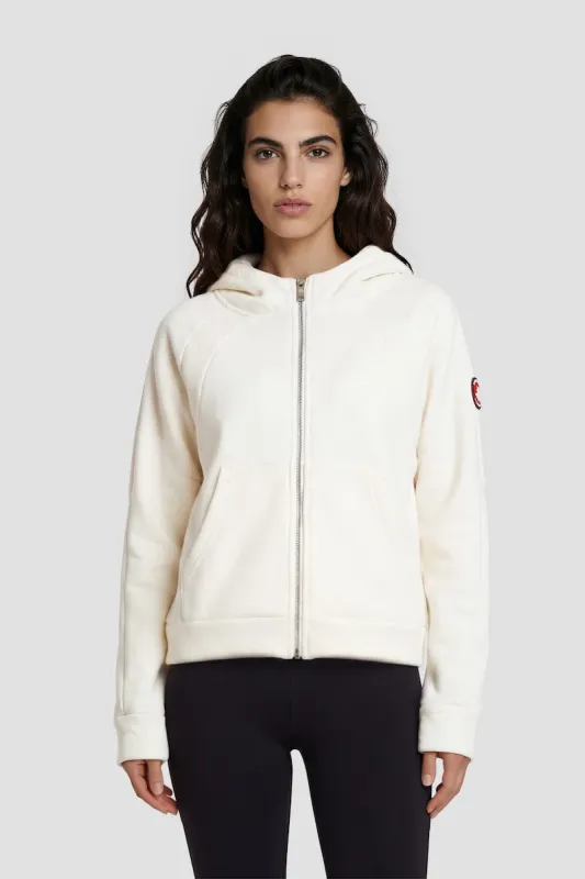 Long Sleeve Zip Up Hoodie - White made by Fairweather