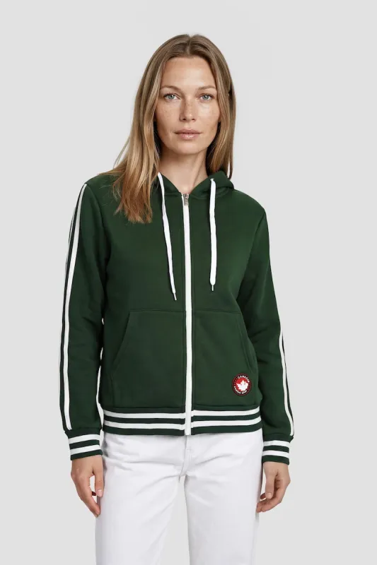 Zip Up Hoodie With Drawstrings - Green made by Fairweather