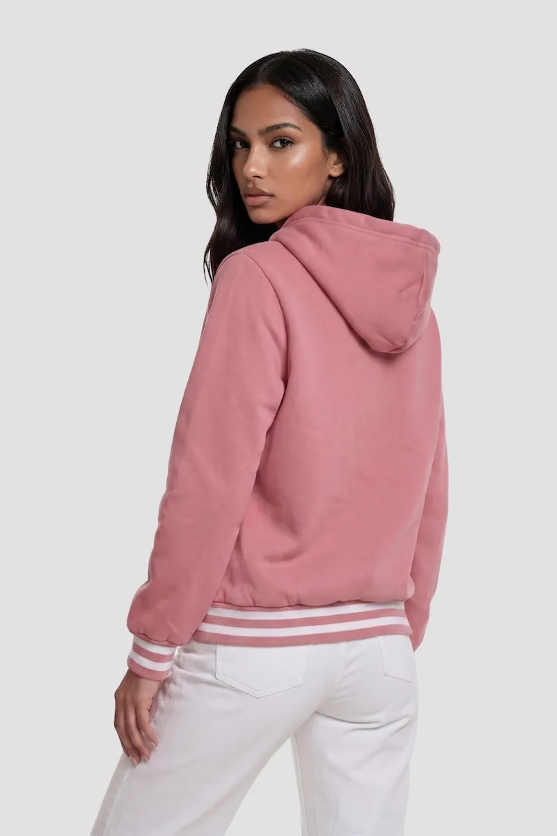 Zip Up Hoodie With Drawstrings - Pink sold by Fairweather product image thumbnail 2