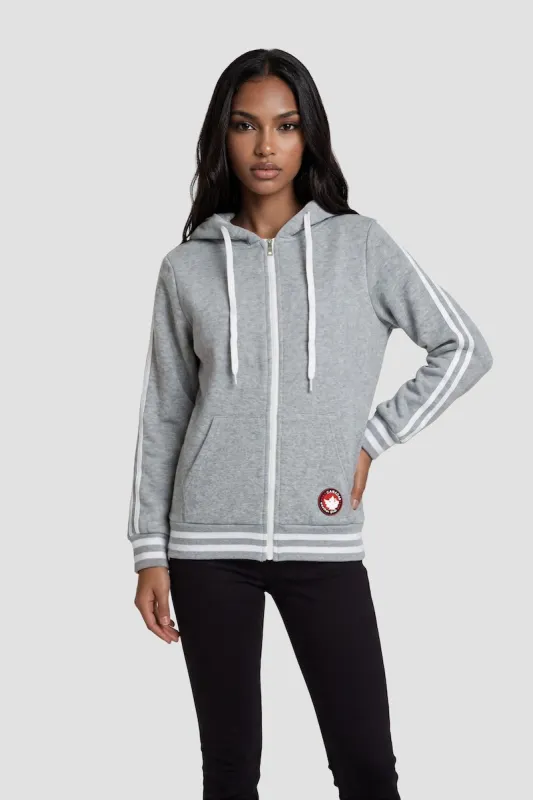 Zip Up Hoodie With Drawstrings - Grey made by Fairweather