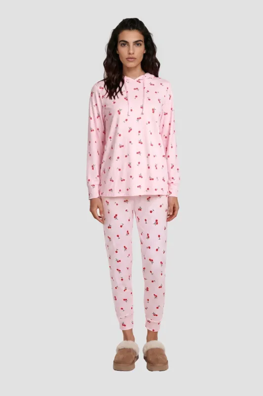 Cherry Print Pajama Pants - Pink made by Fairweather