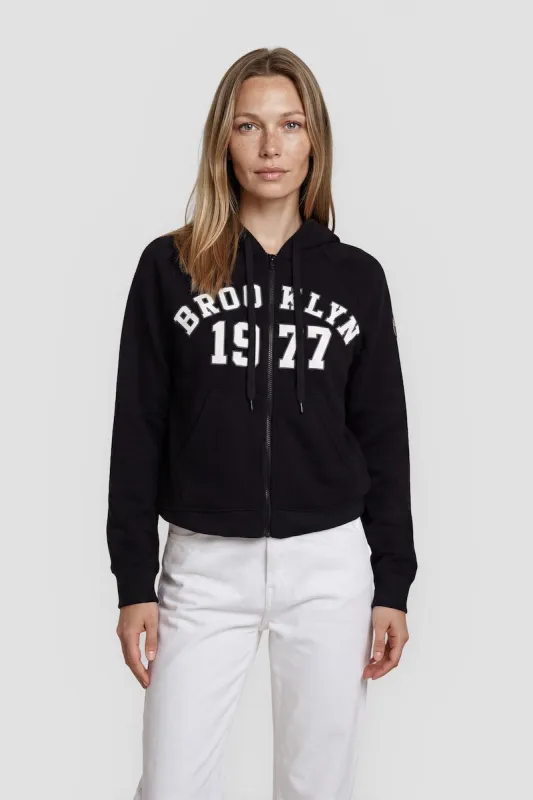 Long Sleeve Brooklyn Zip Up Hoodie - Black made by Fahrenheit
