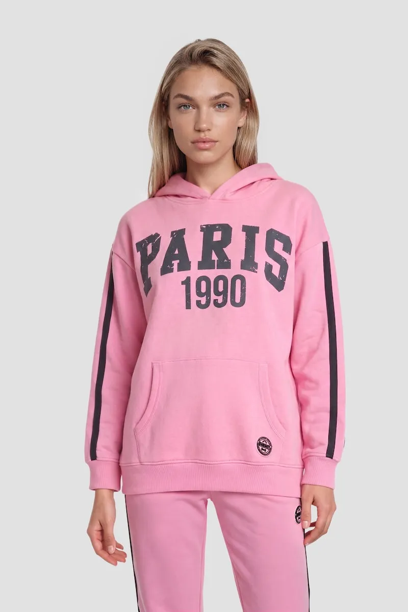 Long Sleeve Paris Hoodie - Pink sold by Fairweather