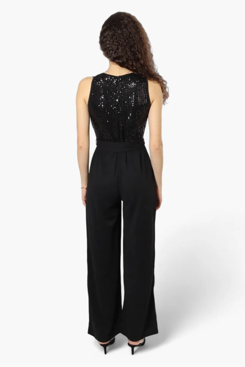 Limite Belted Sequin Top Jumpsuit - Black sold by Fairweather product image thumbnail 4