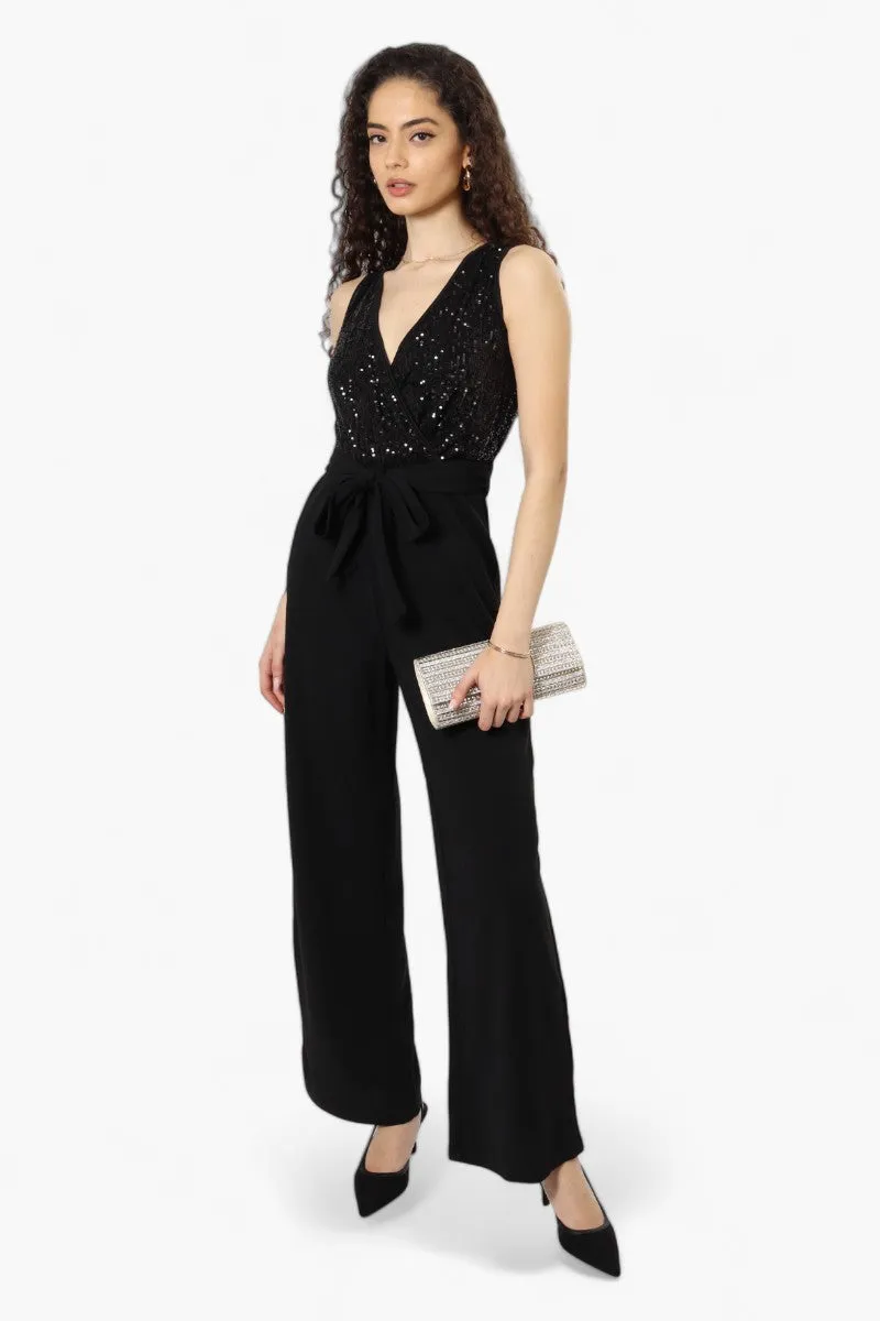 Limite Belted Sequin Top Jumpsuit - Black sold by Fairweather product image thumbnail 2