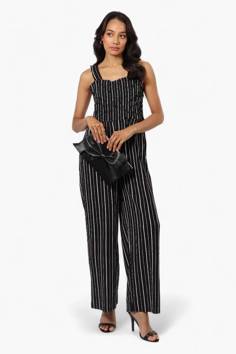 Impress Striped Smocked Top Jumpsuit - Black sold by Fairweather product image thumbnail 2