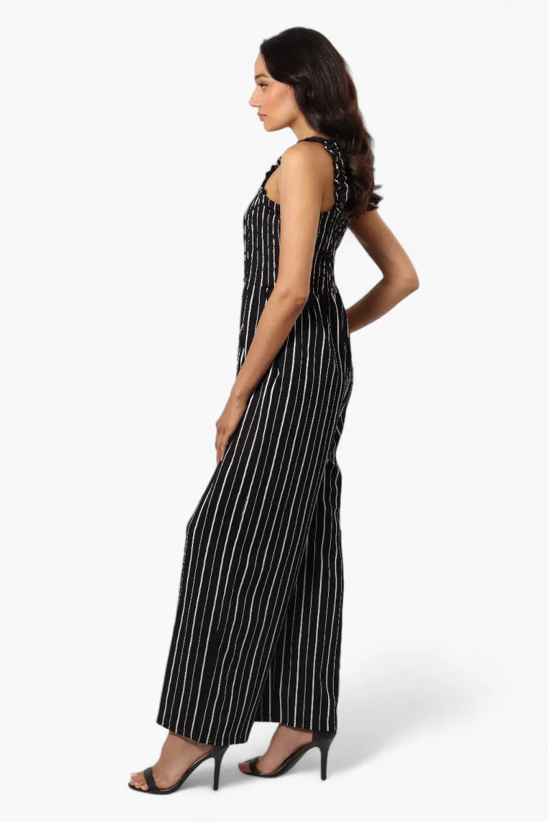 Impress Striped Smocked Top Jumpsuit - Black sold by Fairweather product image thumbnail 3