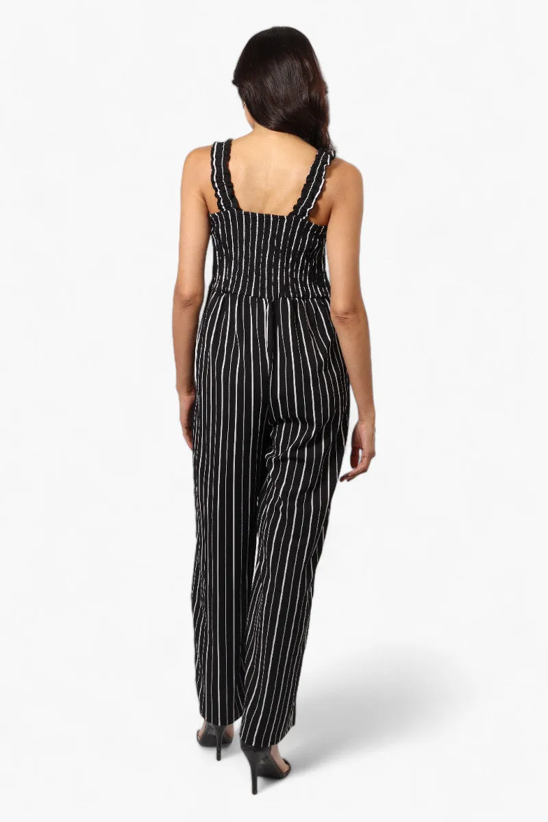 Impress Striped Smocked Top Jumpsuit - Black sold by Fairweather product image thumbnail 4