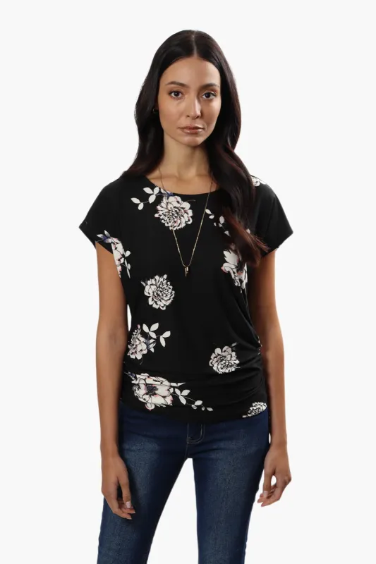 Beechers Brook Floral Side Cinched Shirt - Black sold by Fairweather