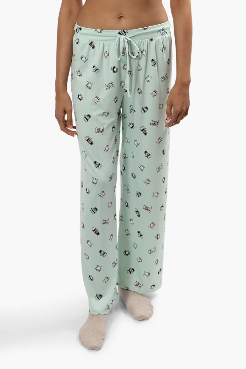 Cuddly Canuckies Coffee Print Pajama Pants - Mint sold by Fairweather