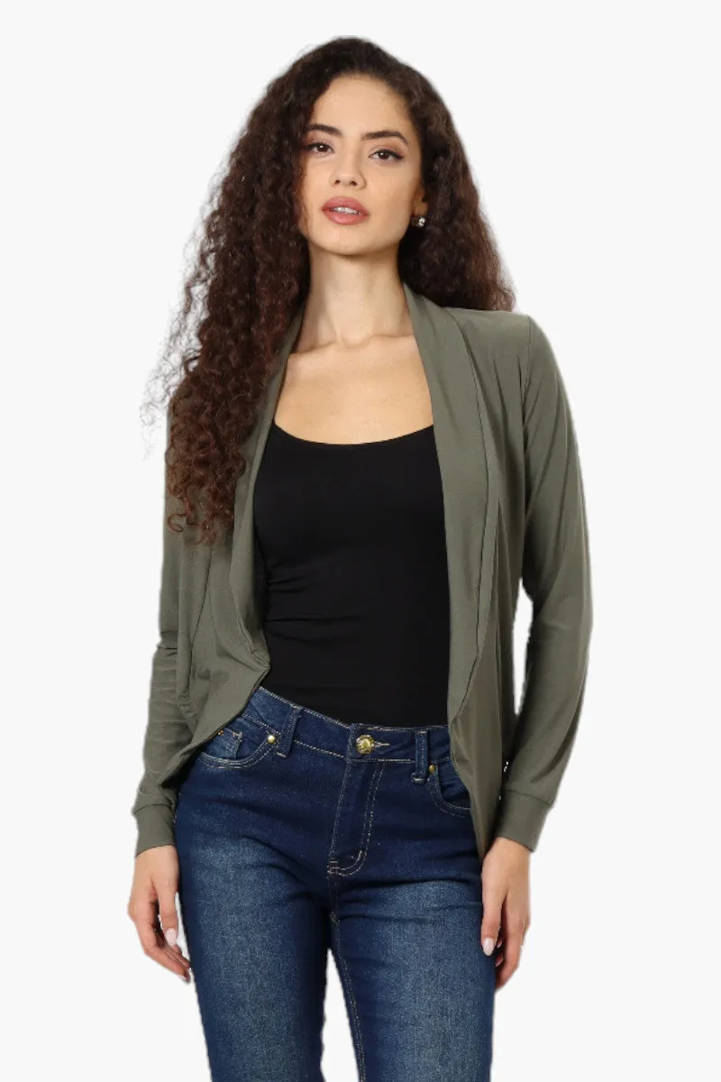 International INC Company Long Sleeve Open Wrap Cardigan - Olive sold by Fairweather