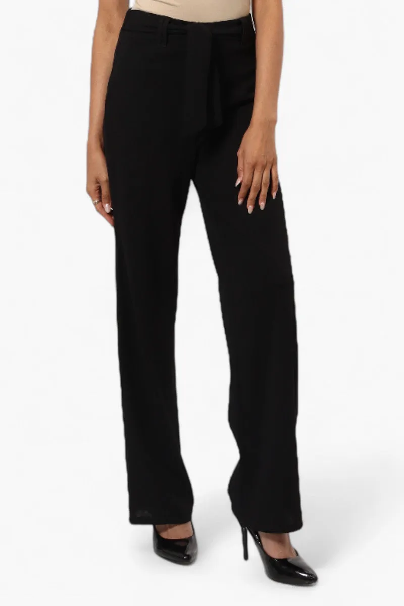 Limite Solid Belted Pants - Black sold by Fairweather
