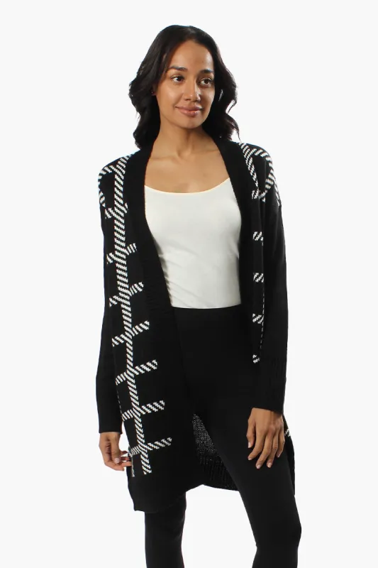 Canada Weather Gear Plaid Open Cardigan - Black sold by Fairweather